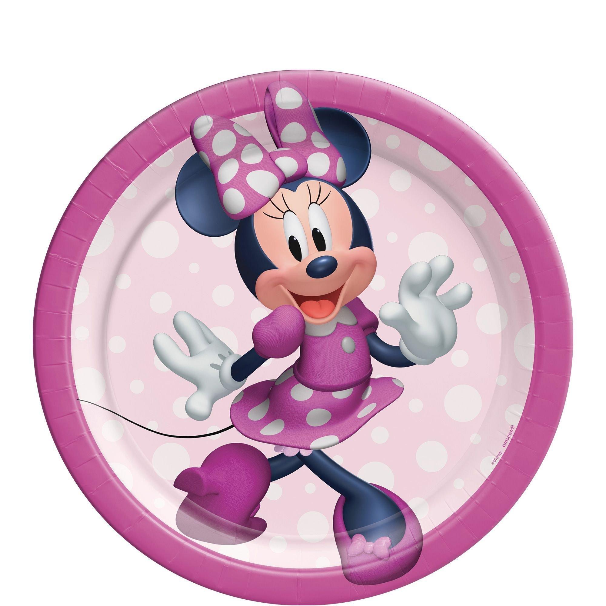 Minnie Mouse Forever Birthday Party Supplies Pack for 8 Guests - Kit Includes Plates, Napkins, Table Cover, Banner Decoration, Swirls, Centerpiece, Favors with Bags & Pinata